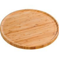 Bamboe houten serveerplank rond 32 cm - thumbnail