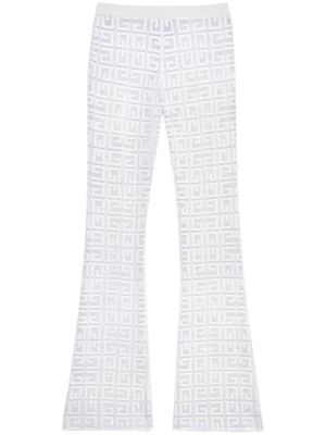 Givenchy pantalon évasé à logo 4G en jacquard - Blanc