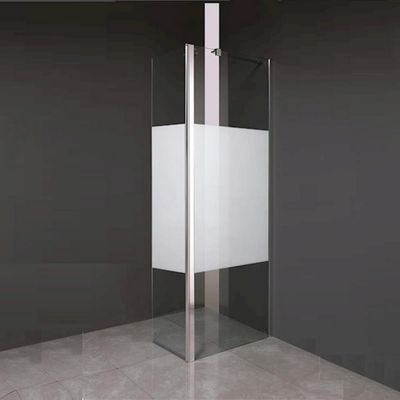 Zijwand Inloopdouche Athena met Draaibaar Hoekpaneel Middenband 45x200 cm 8 mm NANO Glas
