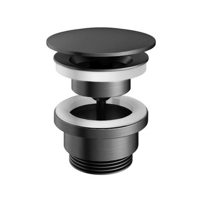 Hotbath Afvoerplug Gal Always-Open met Schroef Rond Geborsteld Gunmetal PVD
