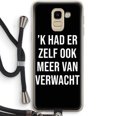Meer verwacht - Zwart: Samsung Galaxy J6 (2018) Transparant Hoesje met koord