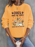 Animal Crew Neck Casual Sweatshirt