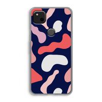 Memphis Shapes Pink: Google Pixel 4a Transparant Hoesje