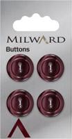 Milward Knoop Paars Glans Met Opstaande Rand 17mm (4 stuks)