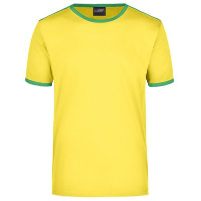 Geel met groen heren t-shirt