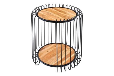 Bijzettafel TRUE ELEMENTS 50cm frame zwart acaciahout naturel - 45737