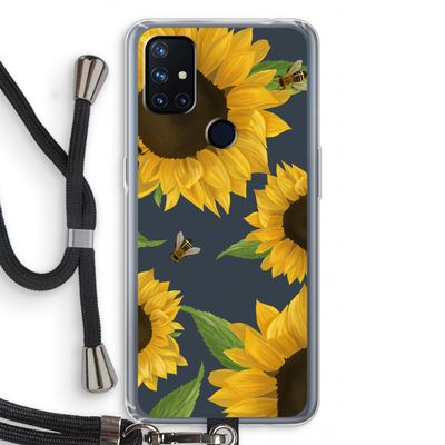 Sunflower and bees: OnePlus Nord N10 5G Transparant Hoesje met koord