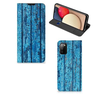 Samsung Galaxy M02s | A02s Book | Wallet Case | Wood Blue