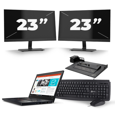 Lenovo ThinkPad X270 - Intel Core i5-6e Generatie - 12 inch - 8GB RAM - 256GB SSD - Windows 11 + 2x 23 inch Monitor