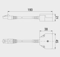 T-ADAP Ethern/Ethern  - Cable sharing adapter RJ45 8(8) T-ADAP Ethern/Ethern - thumbnail