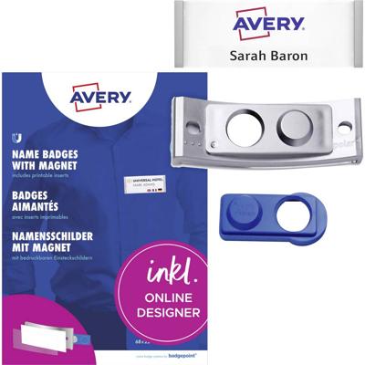 Avery-Zweckform POL30MA66-10DR Naamplaatje (b x h) 70 mm x 30 mm 10 stuk(s)