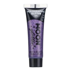 Moon Creations Glittergel fijn - voor lichaam en gezicht - paars - 12 ml   -