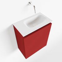 Toiletmeubel Mondiaz Ture | 40 cm | Meubelkleur Fire | Eden wastafel Talc Rechts | Zonder kraangat