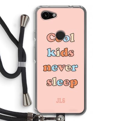 Cool Kids Never Sleep: Pixel 3a Transparant Hoesje met koord