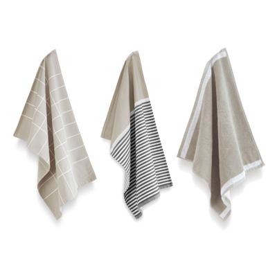 Byrklund Keuken- en Theedoeken set Dishes & Dry Hands Zand - 3 delig