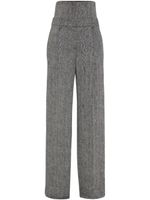 Brunello Cucinelli pantalon taille-haute à motif de chevrons - Noir - thumbnail