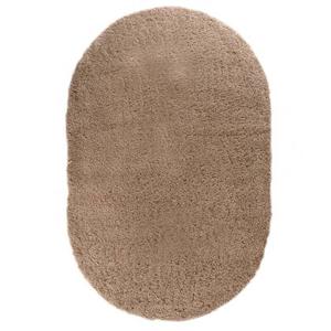 Tapeso Ovaal hoogpolig vloerkleed - Cozy Shaggy - beige - 100x150 cm