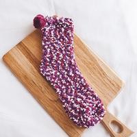 3 paren kerst vrouwen pluizig sokken warme winter gezellige lounge sokken (donker paars)