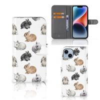 Telefoonhoesje | Met pasjeshouder | voor iPhone 15 Plus Konijntjes