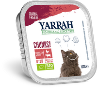 Yarrah natvoer kat kuipje Chunks graanvrij bio kip & rund 16x100gr