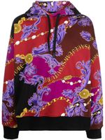 Versace Jeans Couture baroque-print cotton hoodie - Rouge