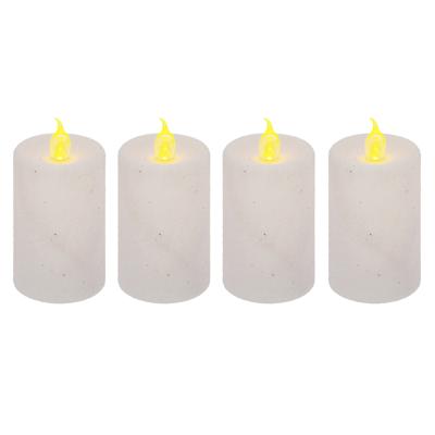 Feeric Lights LED kaarsen/stompkaarsen set - 4x stuks - wit - H7,5 cm kunststof