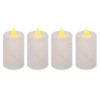 Feeric Lights LED kaarsen/stompkaarsen set - 4x stuks - wit - H7,5 cm kunststof