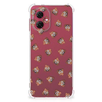 Doorzichtige Silicone Hoesje voor Motorola Moto G55 Poep Emojis