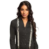 Boland bretels - glitters zilver - volwassenen - carnaval - foute party