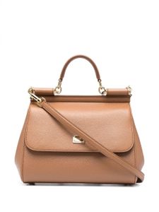 Dolce & Gabbana sac porté épaule Siciliy médium - Marron