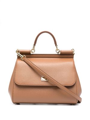 Dolce & Gabbana grand sac à main Sicily - Marron