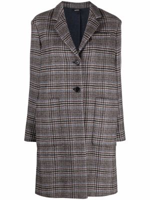 ASPESI manteau en laine mélangée à carreaux - Marron