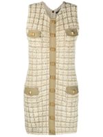 Balmain robe en tweed à design sans manches - Tons neutres