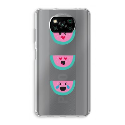 Smiley watermeloen: Xiaomi Poco X3 NFC Transparant Hoesje