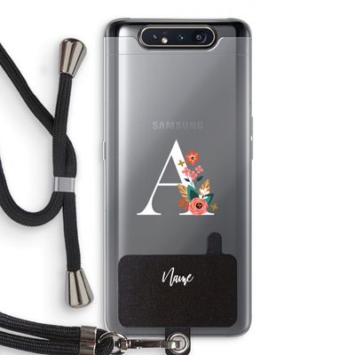 Pink Bouquet: Samsung Galaxy A80 Transparant Hoesje met koord