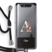 Pink Bouquet: Samsung Galaxy A80 Transparant Hoesje met koord