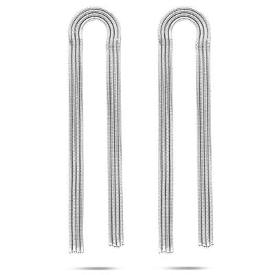 Gerhodineerd Zilveren Oorhangers - 91mm - 925 Zilver