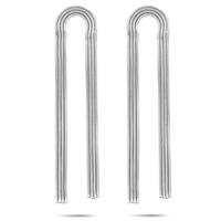 Gerhodineerd Zilveren Oorhangers - 91mm - 925 Zilver