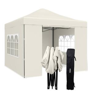 Niceey Partytent - 3x3m - Paviljoen - Opvouwbaar en Waterdicht - Easy Up - Draagtas met Wielen - Beige