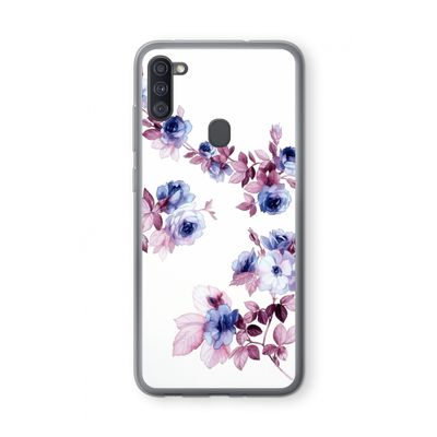 Waterverf bloemen: Samsung Galaxy A11 Transparant Hoesje