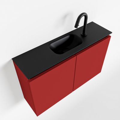 Toiletmeubel Mondiaz Ture | 80 cm | Meubelkleur Fire | Eden wastafel Urban Midden | 1 kraangat