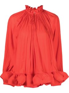 Lanvin blouse froncée à volants - Rouge