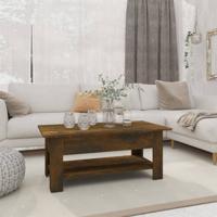 Salontafel 102x55x42 cm bewerkt hout gerookt eikenkleurig - thumbnail