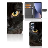 Xiaomi 12 | 12X | Telefoonhoesje | Met pasjeshouder | Zwarte Kat