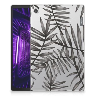 Lenovo Tab M10 Plus | Siliconen hoesje | Leaves Grey Lenovo Tab M10 Plus | Siliconen hoesje | Leaves Grey