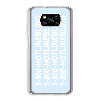 Hotline bling blue: Xiaomi Poco X3 Pro Transparant Hoesje