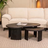 LABEL51 Salontafel Timon - Zwart - Mangohout - 100 cm
