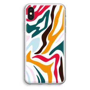 Colored Zebra: iPhone XS Transparant Hoesje