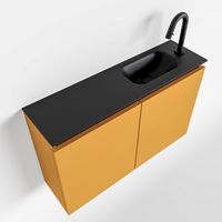 Toiletmeubel Mondiaz Ture | 80 cm | Meubelkleur Ocher | Eden wastafel Urban Rechts | 1 kraangat