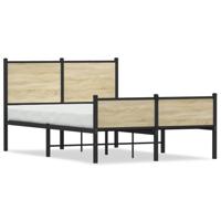 Bedframe hoofd- en voeteneinde metaal sonoma eiken 120x200 cm